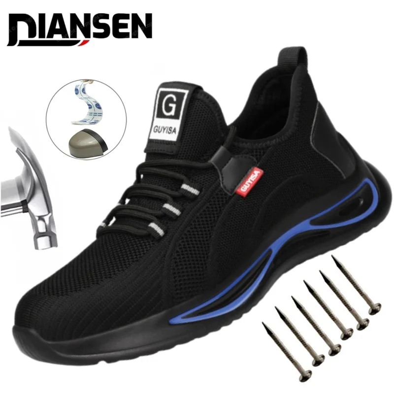 

Work Safety Shoes For Men Lightweight Protective Work Sneakers Comfortable Breathable Anti-Puncture Work Safety Shoes