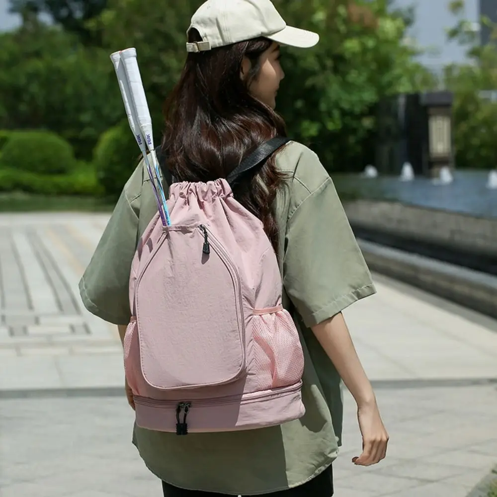 

Рюкзак для теннисных ракеток (2 ракетки) с отделением для обуви, вместительная спортивная сумка для бадминтона, на шнурке, водонепроницаемая, для спортзала