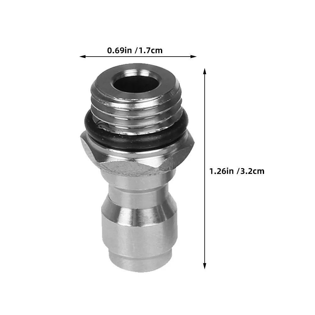

Adapter 1/4" Coupler Stainless Steel Male Silver High Press Connector