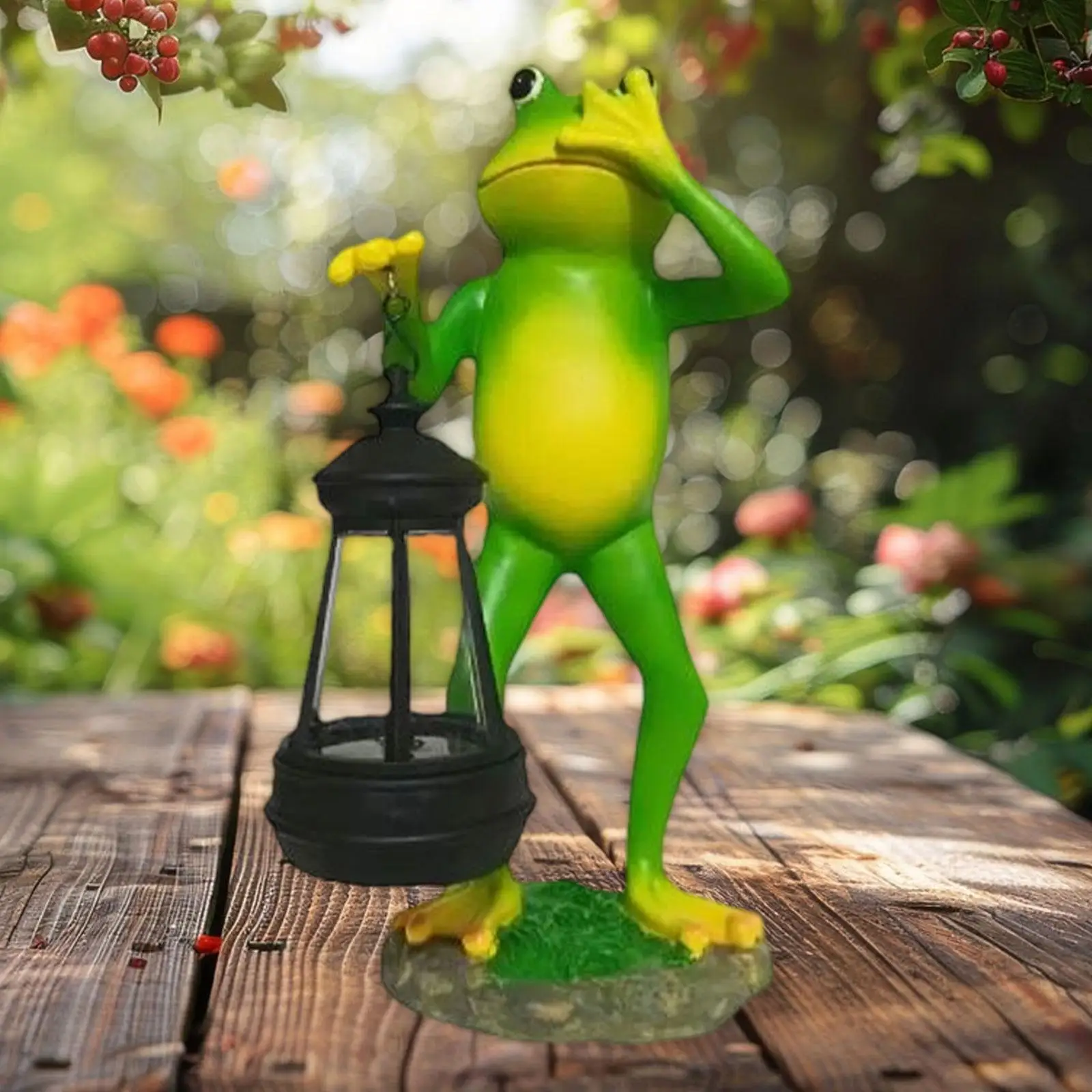 

Солнечная садовая статуя лягушки из смолы, устойчивая к атмосферным воздействиям, художественный декор двора, украшение для газона