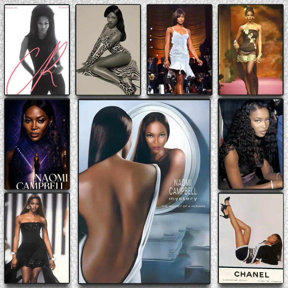 Naomi Campbell Model Vintage Fashion Poster Self-adhesive Advanced Aesthetic Printing Paper Wall Art for Living Room Home Decor