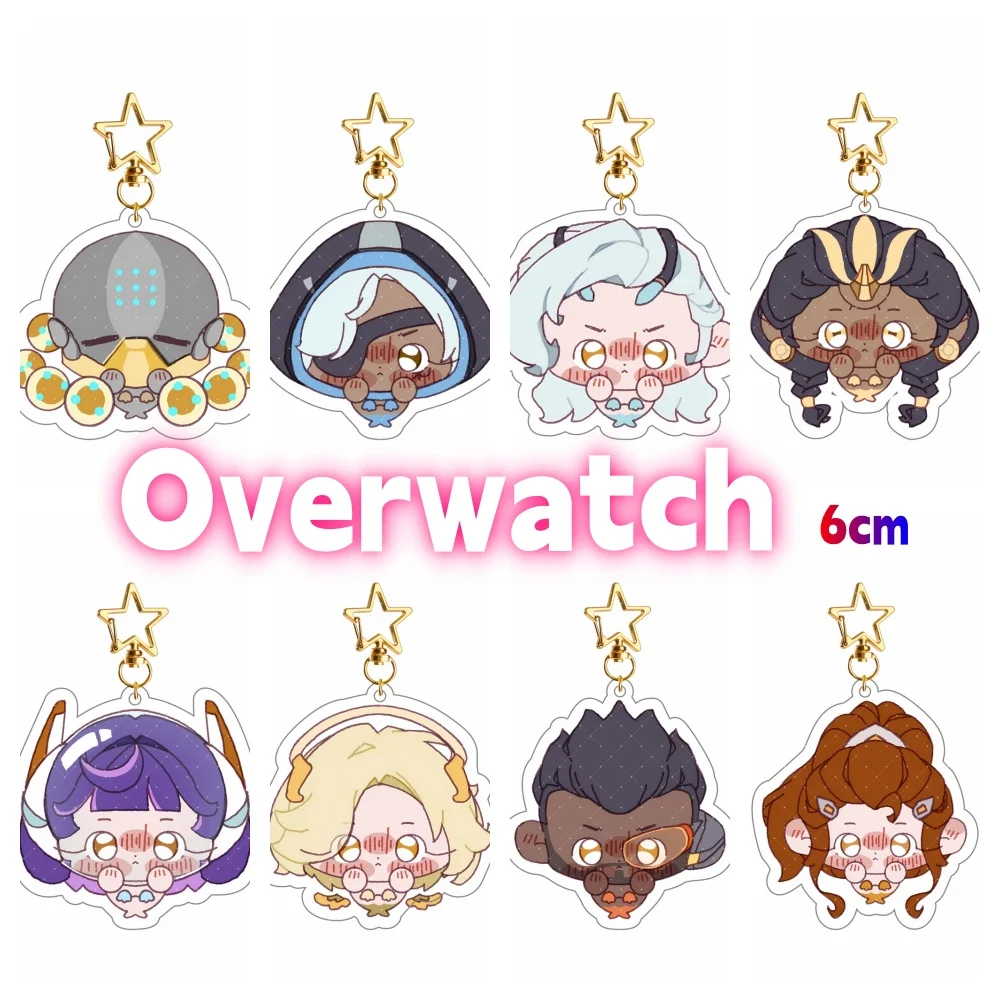 Акриловые-брелоки-фигурки-overwatch-2-6-см-Зен'ятта-Маккри-и-dva-Коллекционные-игровые-сувениры-украшение-для-рабочего-стола-подарок