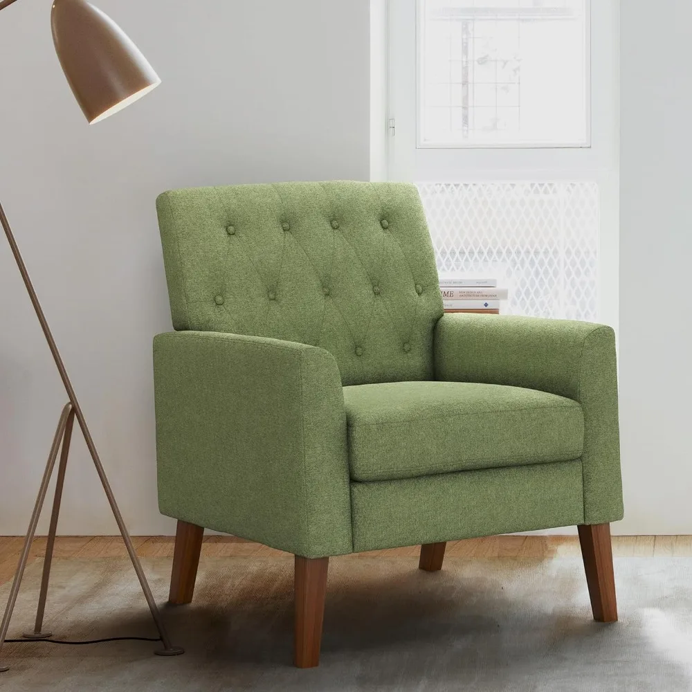 

Accent Chair, Upholstered Button Tufted Arm Chair, Comfy Living Room Chair with Arms, Modern Armchairs