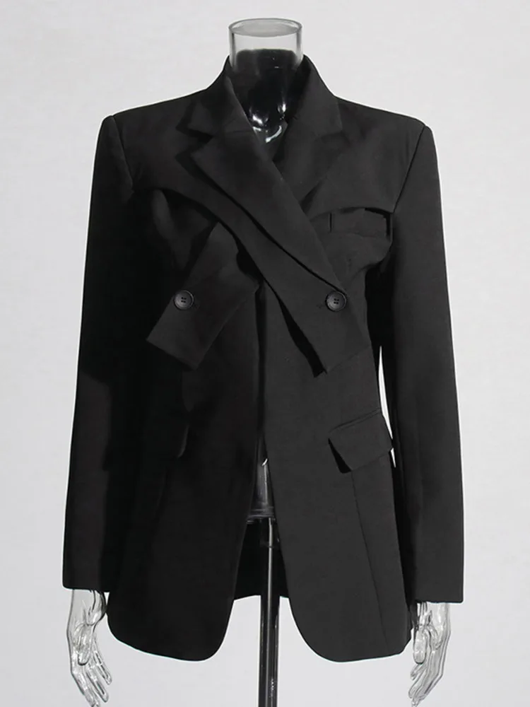 ZMEENNA بياقة مدببة وأكمام طويلة بلون سادة للنساء موضة ربيع 2025 معاطف أنيقة للسيدات سترات علوية ZM527