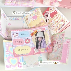 10PCS Korean Ins Fashion Cute Kpop 3-inch Photo Card Back Card Foldable Card Holder Fix Decor Paper Board DIY Packing Material