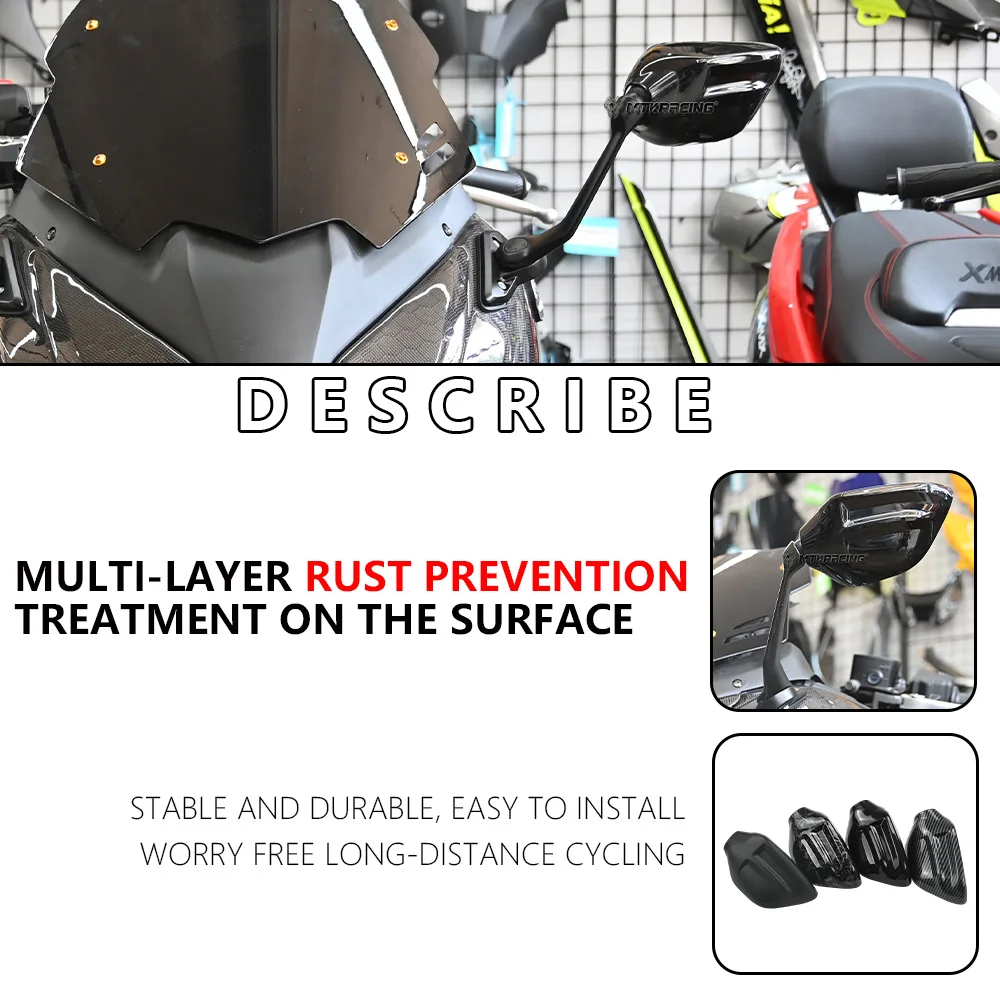 MTKRACING For YAMAHA TMAX 560 2022 2023 2024 2025 Motorcycle Rear View Mirror Decorative Protect Cover Accessories ﻿