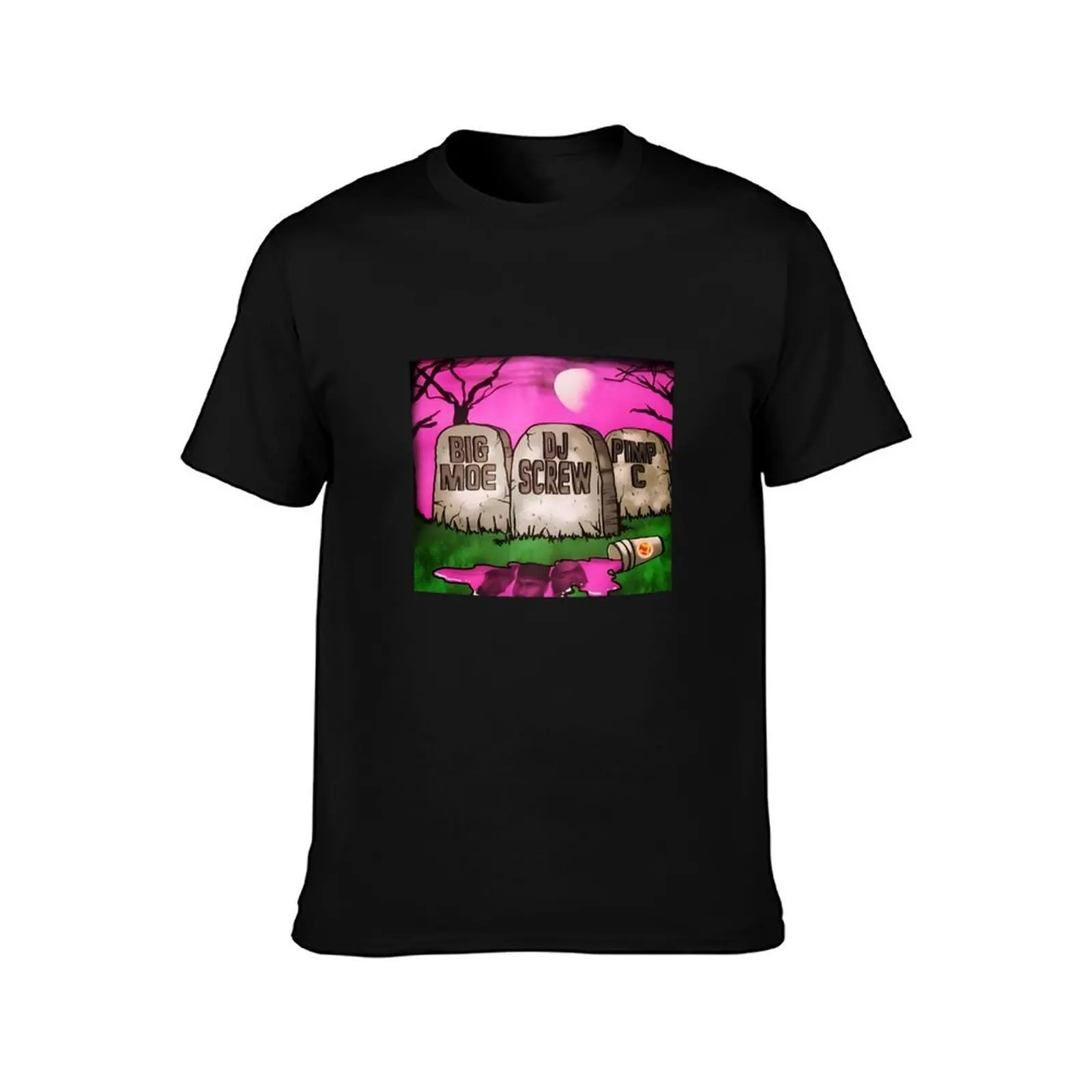 Dj Screw rip T-Shirt, Summer Casual Cotton Tee, Oversized Streetwear Tops, Vintage Graphic Print, Loose Fit Short Sleeve