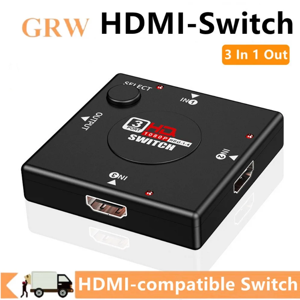 HDMI-compatible Switch 1080P 3 input 1 Output Mini 3 Port KVM Switches HDMI VIdeo Switcher Selector Hub For DVD HDTV Xbox PS3/4