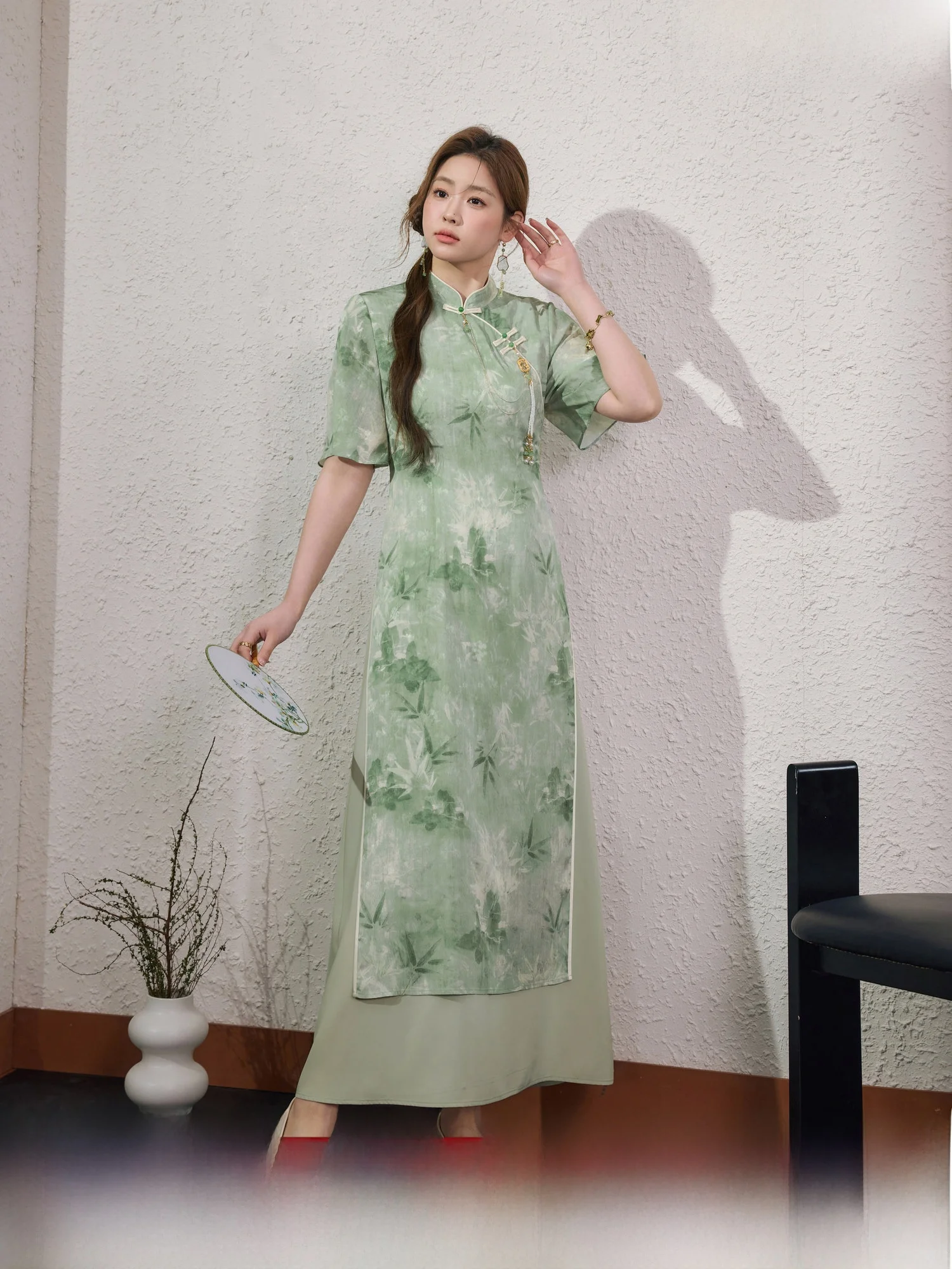 

Новая летняя женская одежда больших размеров с принтом в китайском стиле, подчеркивающая талию и скрывающая недостатки фигуры...