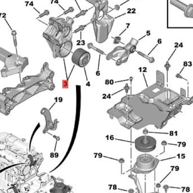 1807JF 1807JE 1807HE Engine Buffer Fixing Bracket Used for Peugeot 308 408 RCZ 3008 Citroen C4 Auto Parts