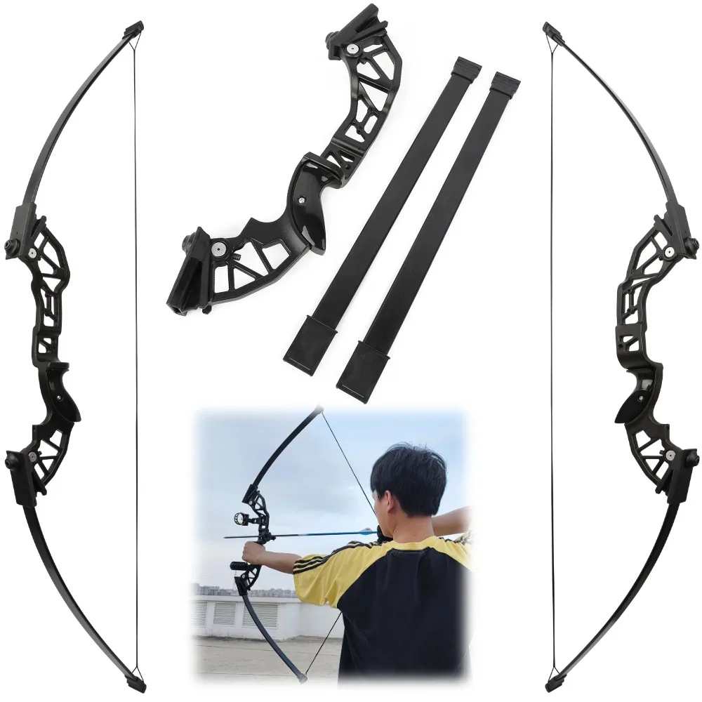 

30-53Lbs Takedown Bow 49.6'' Straight Draw Bow Aluminium Alloy Riser Fibreglass Bow Limbs RH Target Archery Shooting Recurve Bow