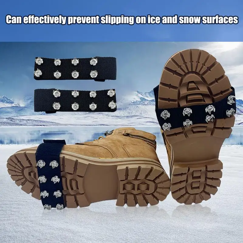 

Anti Slip Spikes for Shoes 1 Pair Anti Slip Shoes Grips Snow Cleats Outside Crampons Men Women Boots Shoes Traction Cleats