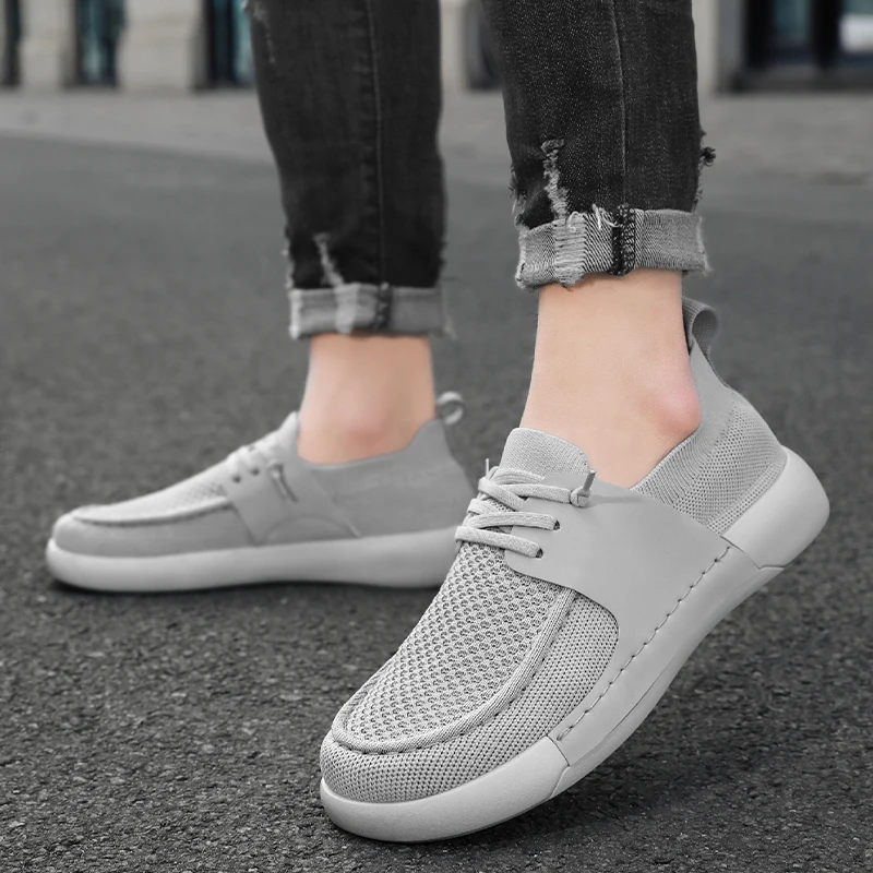 

MAEDEF Man Shoes Grey Casual Shoes Male Flat Shoes Summer Comfortable Mesh Breathable Walking Driving Shoe Man Sneakers Footwear