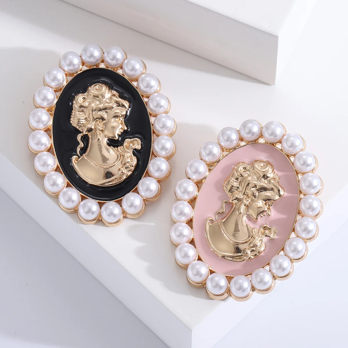 

Vintage Pearl Beauty Head Brooch Women's Accessories Cameo Beauty Pearl Pin Office Party Accessories Everyday Jewelry Gifts