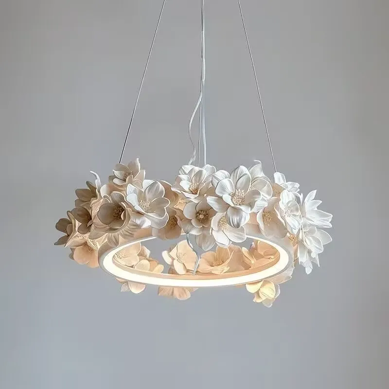 ثريا زهرية بسيطة على الطراز الفرنسي، ضوء رئيسي لغرفة المعيشة، مصباح غرفة نوم رومانسي مستدير عتيق، مصباح فني منحوت