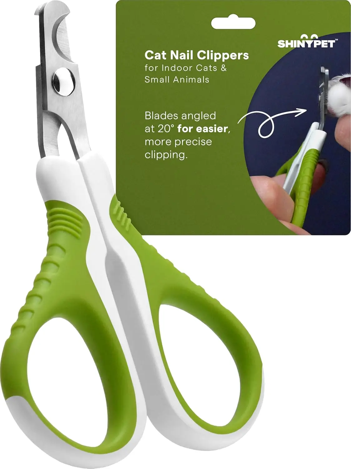 

Precision Pet Nail Clippers for Cats & Small Animals - Angled Blades, Ergonomic Grip, Includes eBook