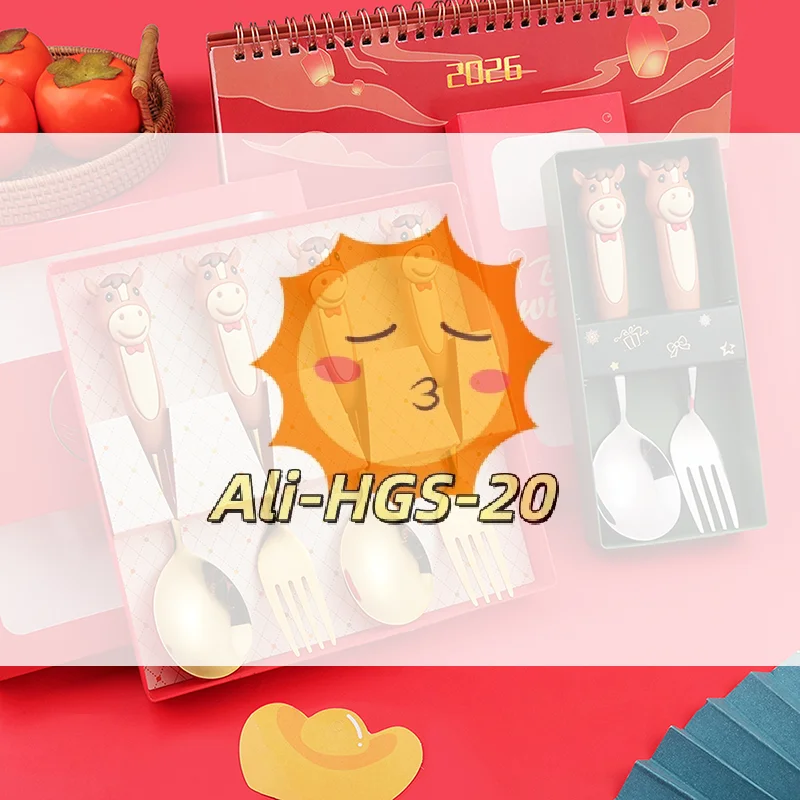 

Lunar New Year Gift Set: Horse Design Gold-Plated Chopsticks & Spoons, Stainless Steel Tableware for Celebration