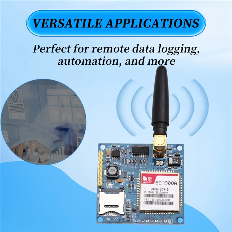 

Well Made-SIM900A SIM900 MINI V4.0 Wireless Data Transmission Extension Module GSM GPRS Board Kit With Antenna For For Arduino