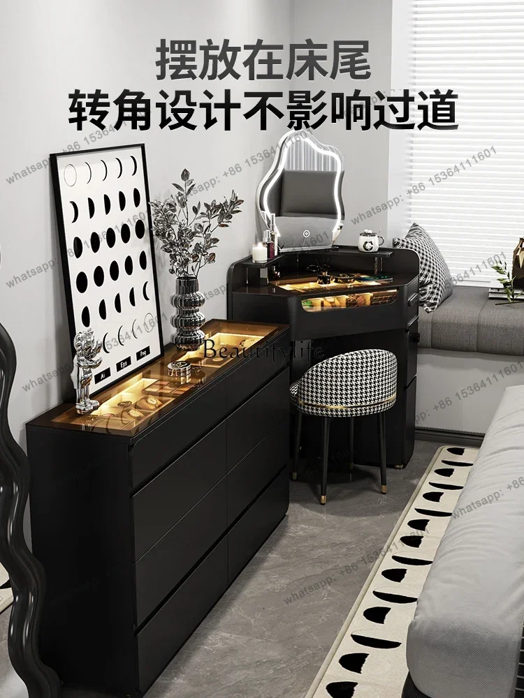 

X4 Modern minimalist corner dresser black triangular makeup table