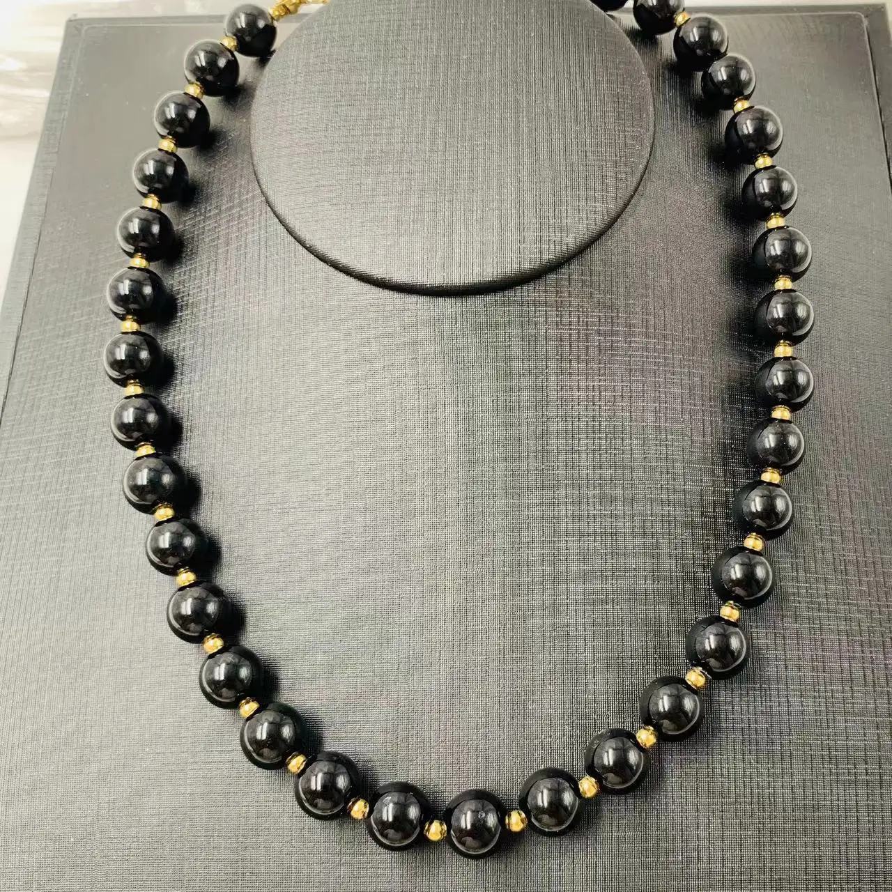 New Fashion Vintage Black Onyx Necklace Earring Two-Piece Set Woman Jewelry Set Dress Banquet Accessories High-Quality