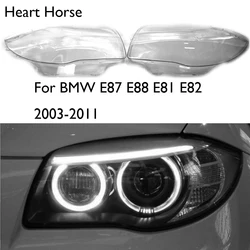 For BMW E87 E88 E81 E82 Car Front Headlight Lens Cover  2003-2011 Auto Shell Headlamp Lampshade transparent