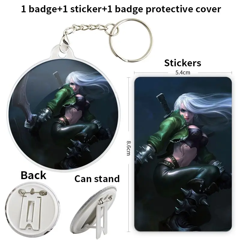 Katarina-insignia de botón suave de juego de personajes de Anime, broche, Pin de periféricos de ancla, regalo para niños, sombrero creativo, 58mm