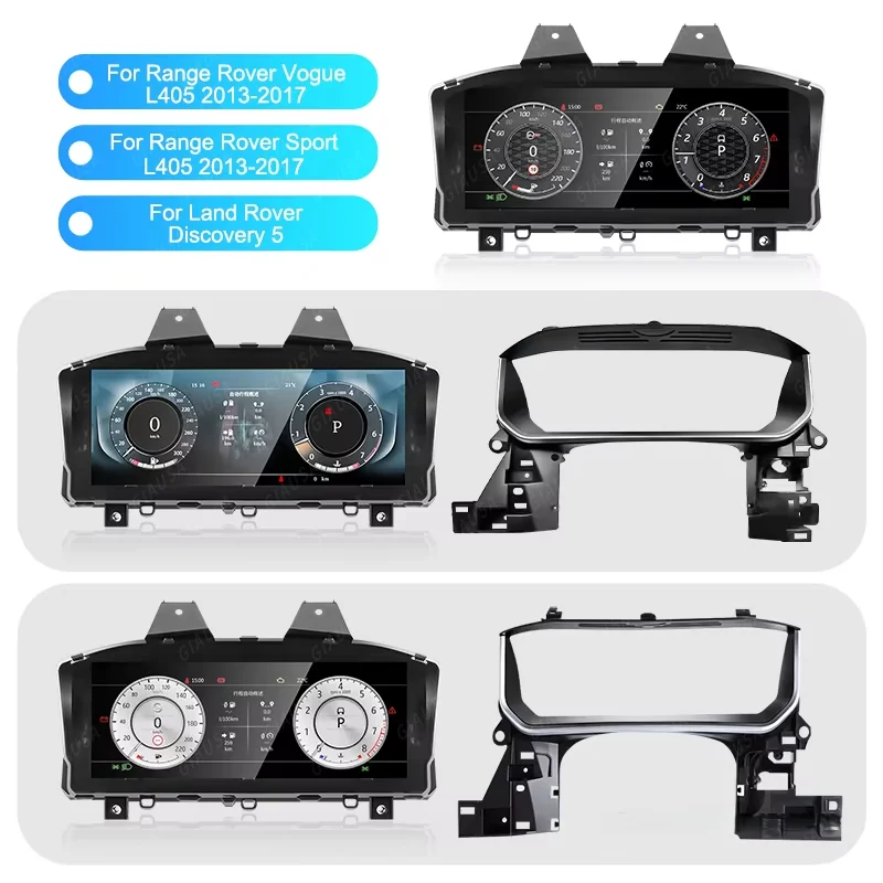 Cluster Digital Dasbor LCD 12.3 Inci untuk Land Rover Discovery 5 2017-2021 Panel Layar Tampilan Instrumen Linux CockPit Mobil
