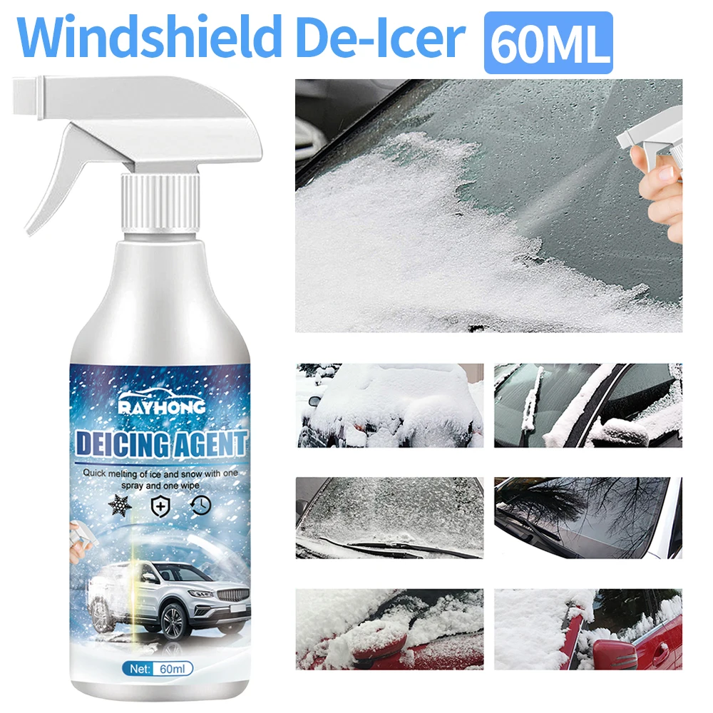 Auto Windshield Deicing Spray Road Anti Slip Fast Ice Melting Spray Defrosting Anti Frost Spray for Car Windshield Window Mirror