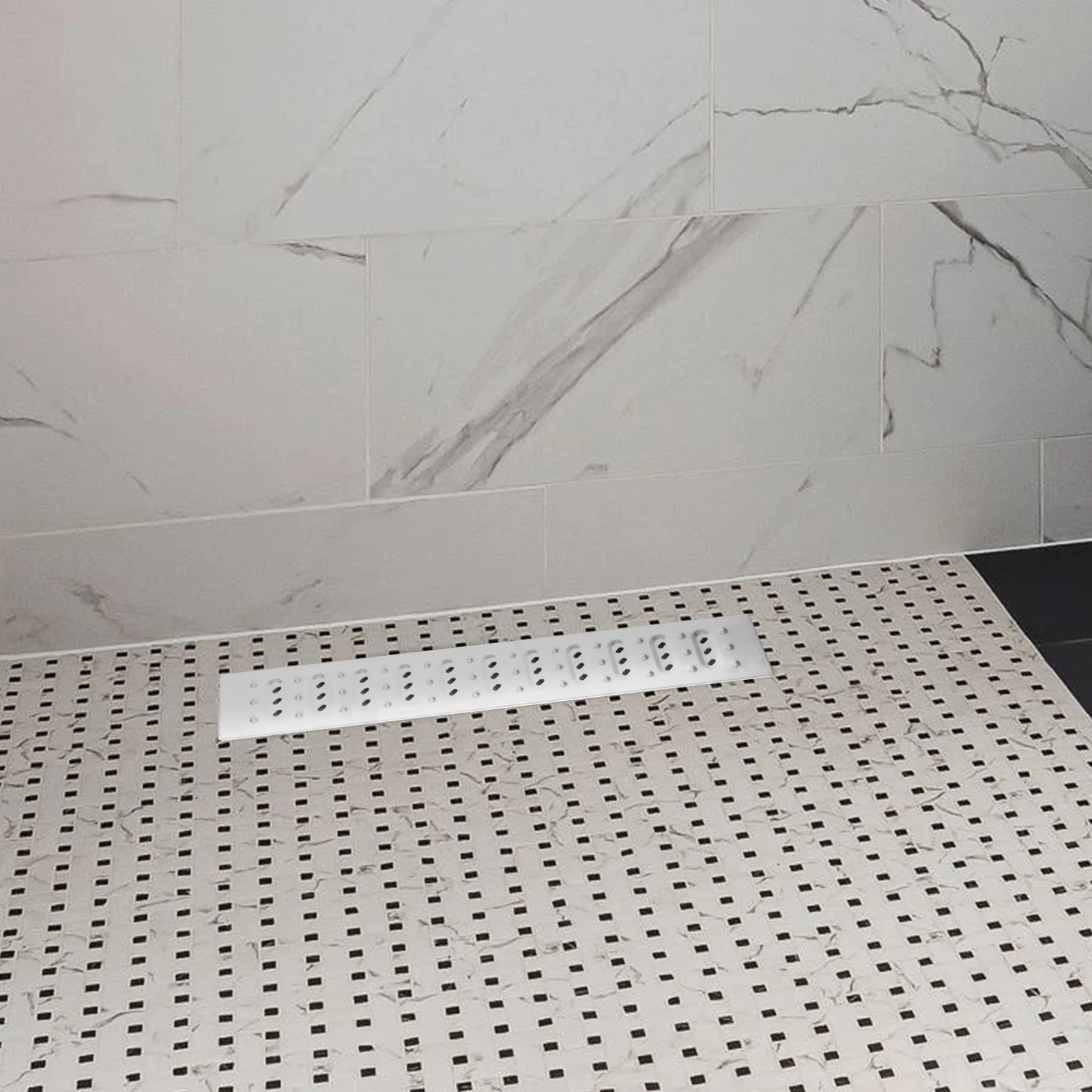 Rejilla de drenaje de acero inoxidable, cubierta ligera para gabardina, cocina, alcantarillado, inodoro, garaje, sótano, sistema de drenaje de jardín al aire libre