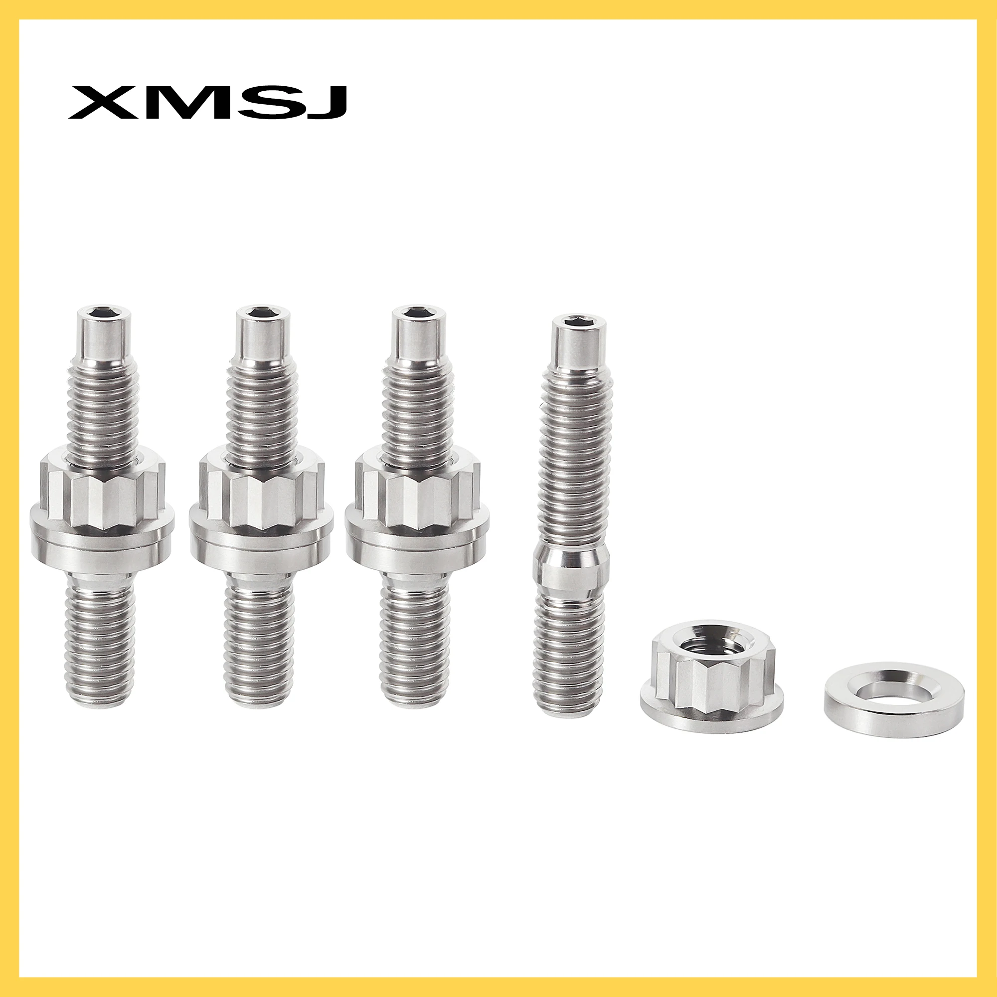 XMSJ Exhaust Manifold Stud Bolt M8/M10 Intake Or Exhaust Kit Pipe Titanium Screw With Nut Washer For Automobile Car Motorcycle