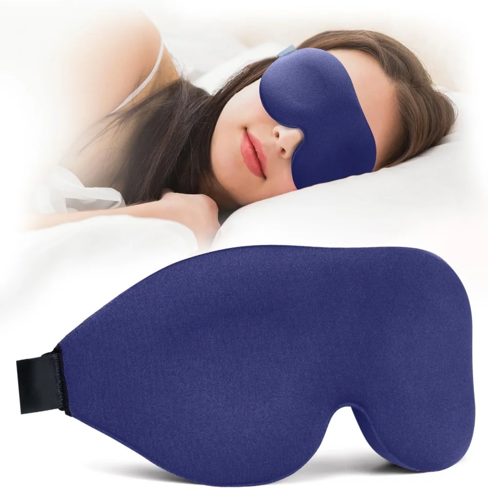 3D Contoured 100% Light Blocking Sleep Mask Ultra-Soft Skin-Friendly Breathable Eye Cover for Rest Travel Night Sleep Mask Block