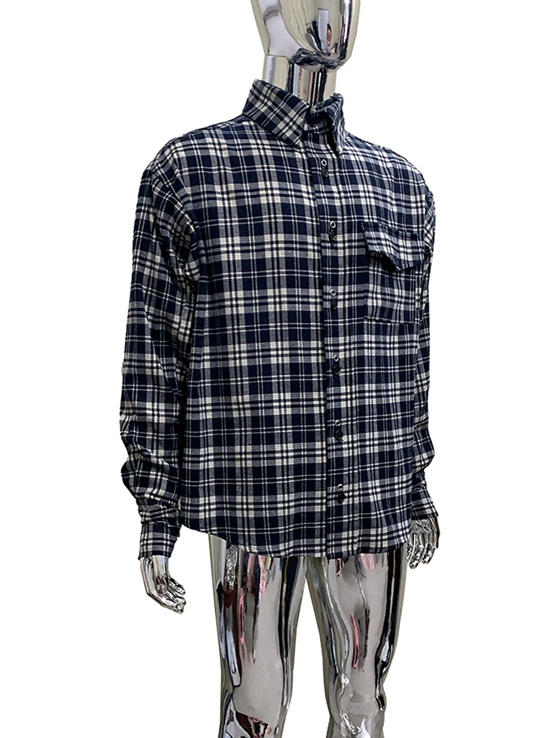 

Nerazzurri Plaid Casual Loose Men's High-End Handsome Shirt Jacket Spring Long Sleeve Men's Shirt Comfortable Breathable Poly...