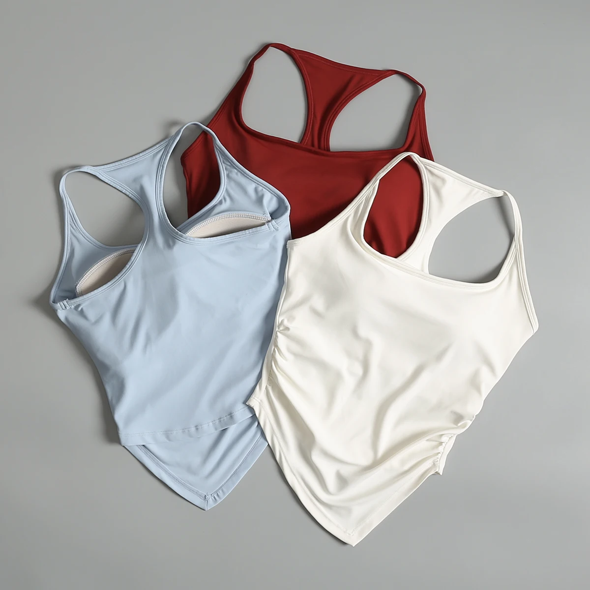 

One-Piece Sports Vest Women's Autumn Fixed Cup Running Cross Back Shockproof Gathered Pleated Fitness Bra Outdoor Wear