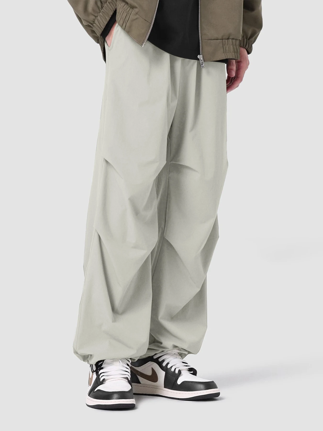 

Men's Baggy Parachute Pants - Elastic Waist, Wrinkle-Resistant & Oversized, Trendy for Streetwear, Daily Casual, Fashion Outdoor