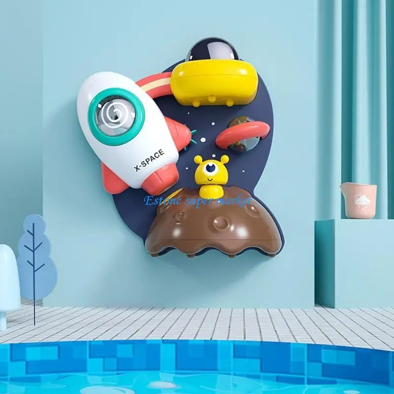 090B Speelgoed voor kinderen Bad Douche Zwemmen Bad Sucker Speelgoed Pijpleiding Douche Leuk voor Kikker Plezier Ruimteschip