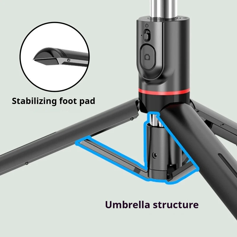 Bluetooth Selfie Stick Tripod Extendable Phone Holder for Camera and Smartphone Outdoor Live Streaming Photography