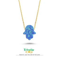 Stainless Steel Chain Opal Hamsa Hand Necklace Women Men Jewish Jewelry Colar Masculino Chain Fatima Hand Necklace Acrylic