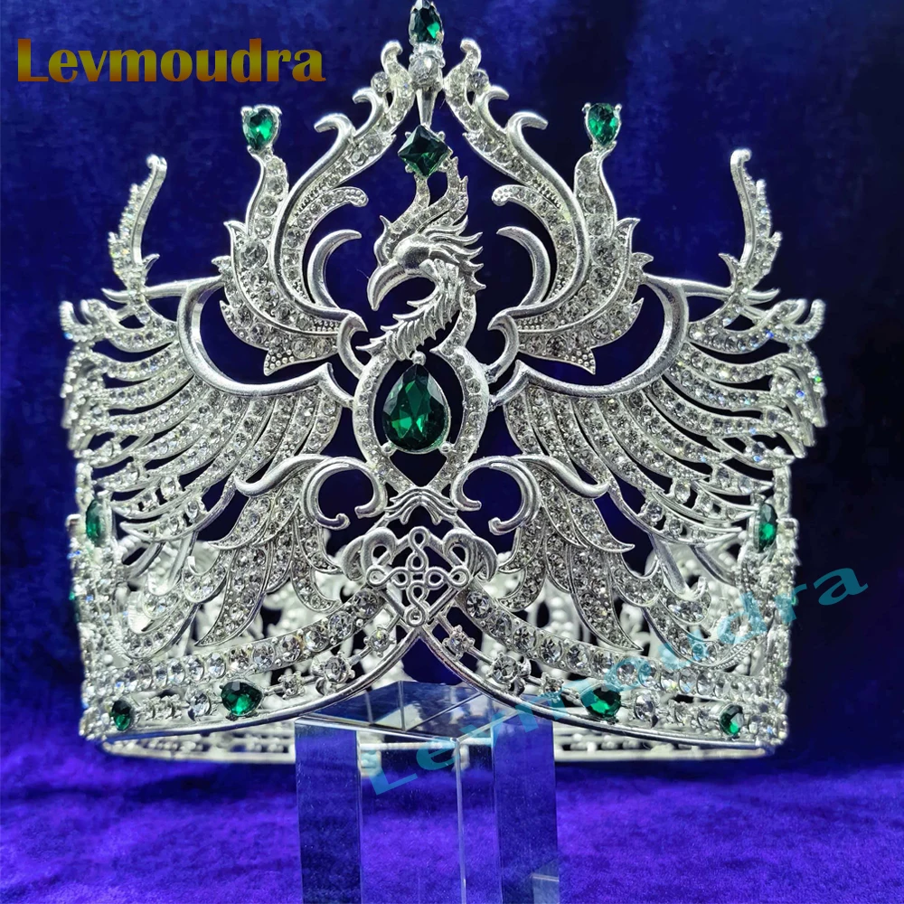 

Свадебная тиара Levmoudra: хрустальная корона-диадема для волос, аксессуары для свадебных причесок, украшения для головы