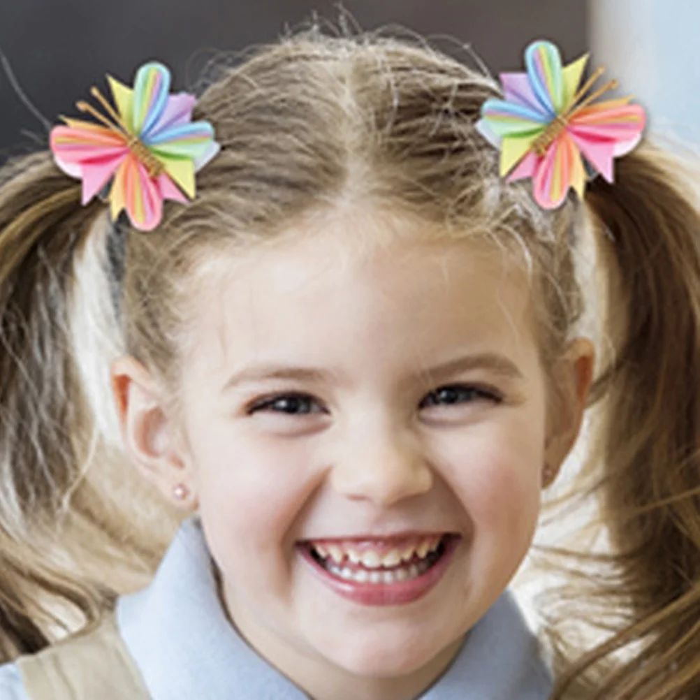 

7pcs Butterfly Hair Clips Multi Colors Fabric Alloy Lightweight Women Girls Hair Barrettes Styling Accessories Wedding Party