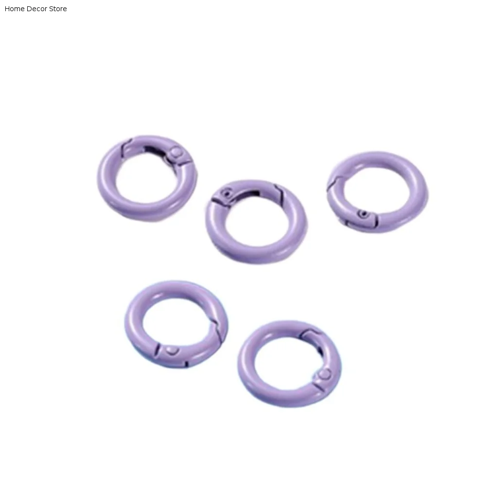 5 Pcs 25mm O Ring Keychain Clips Metal Colorful Openable Round Carabiner Durable Spring Clasp Keychain Making