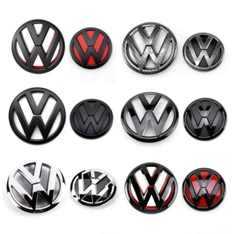 100/130mm OEM 5C6853601/C6853630E for Volkswagen VW Jetta MK6 2011-2014 Car Front Grille Badge Rear Trunk Emblem Accessories