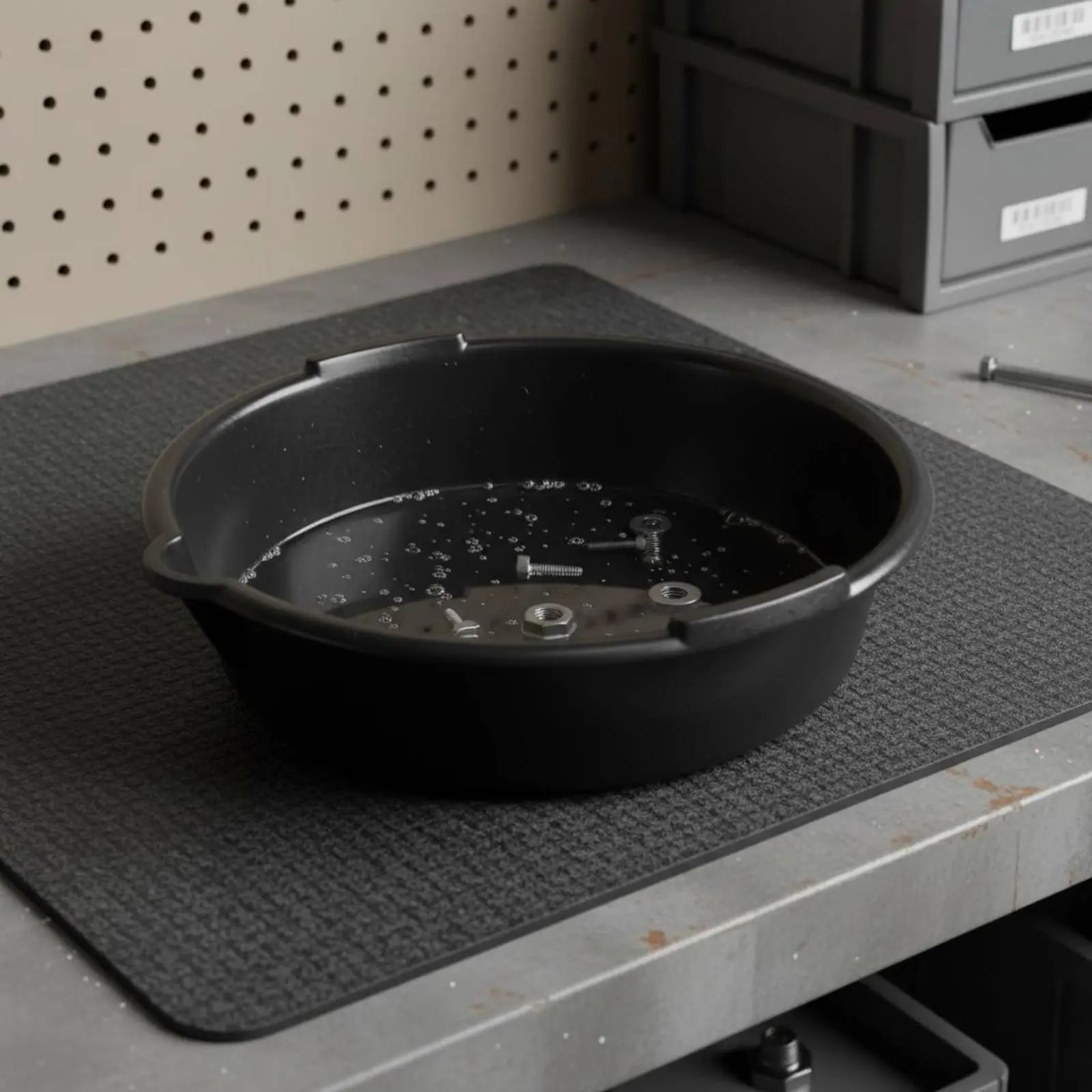 Oil Collect Pan Long-Lasting Used Oil Collect Pan Fluid Drain Tray Chemical-Resistant Vehicle Maintenance Tool Tethered Cap