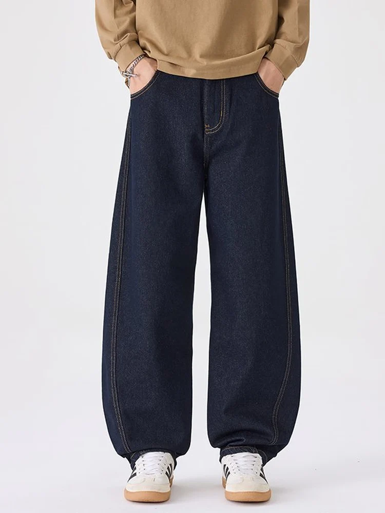 

Bla Armada American Retro Waed Straight Leg Denim Work Trousers Wide Leg Versatile Knife Casual Cotton Men's Jeans