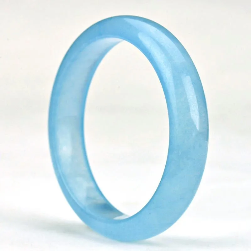 

Wholesale High Ice Sea Blue Treasure Bracelet, Azure Frozen Fashion Round Bar Ladies Jade Bracelet Sky Blue Ice Quartz Rock Jade