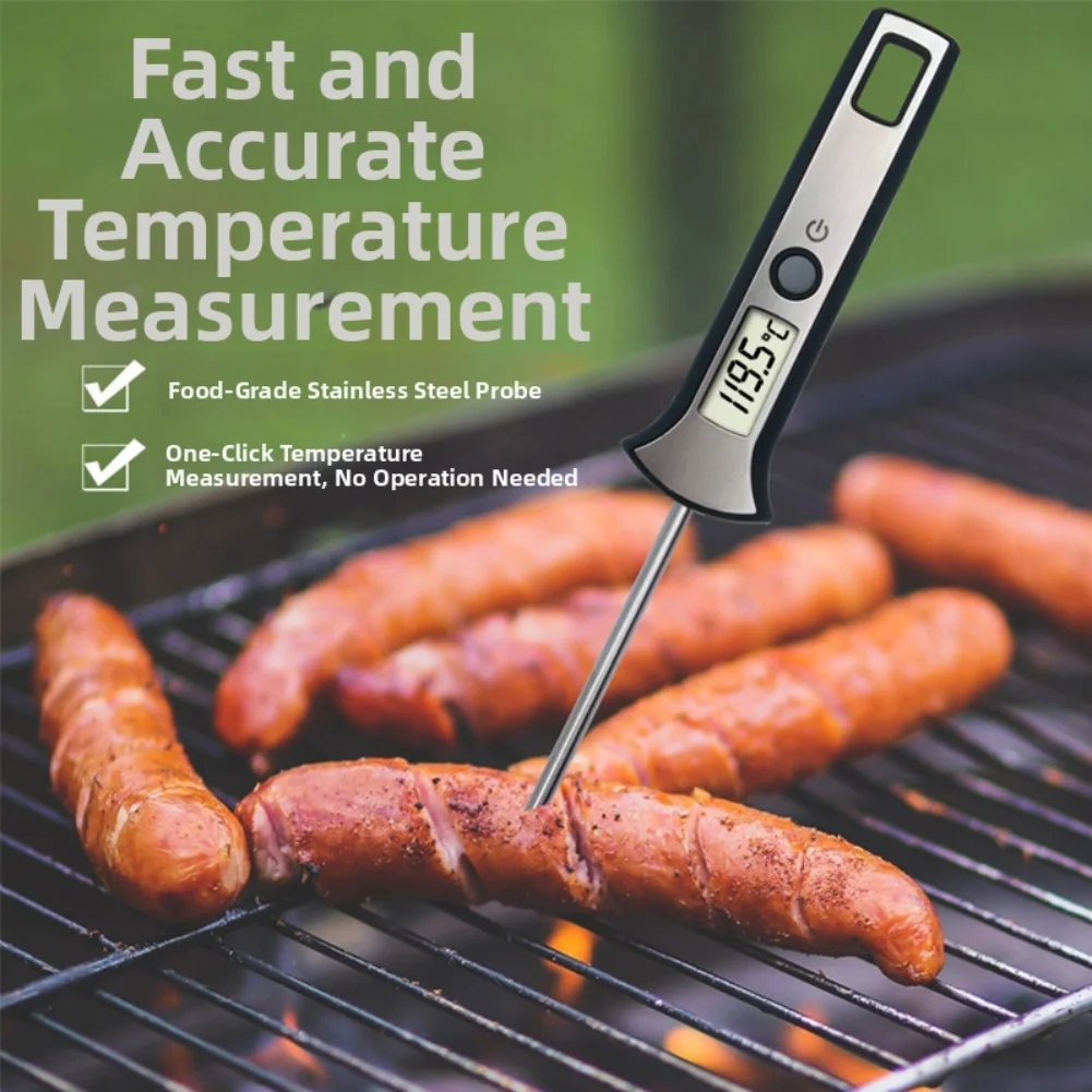 Electronic thermometer with digital display and highprecision detachable probe for cooking meat steak barbecue and poultry