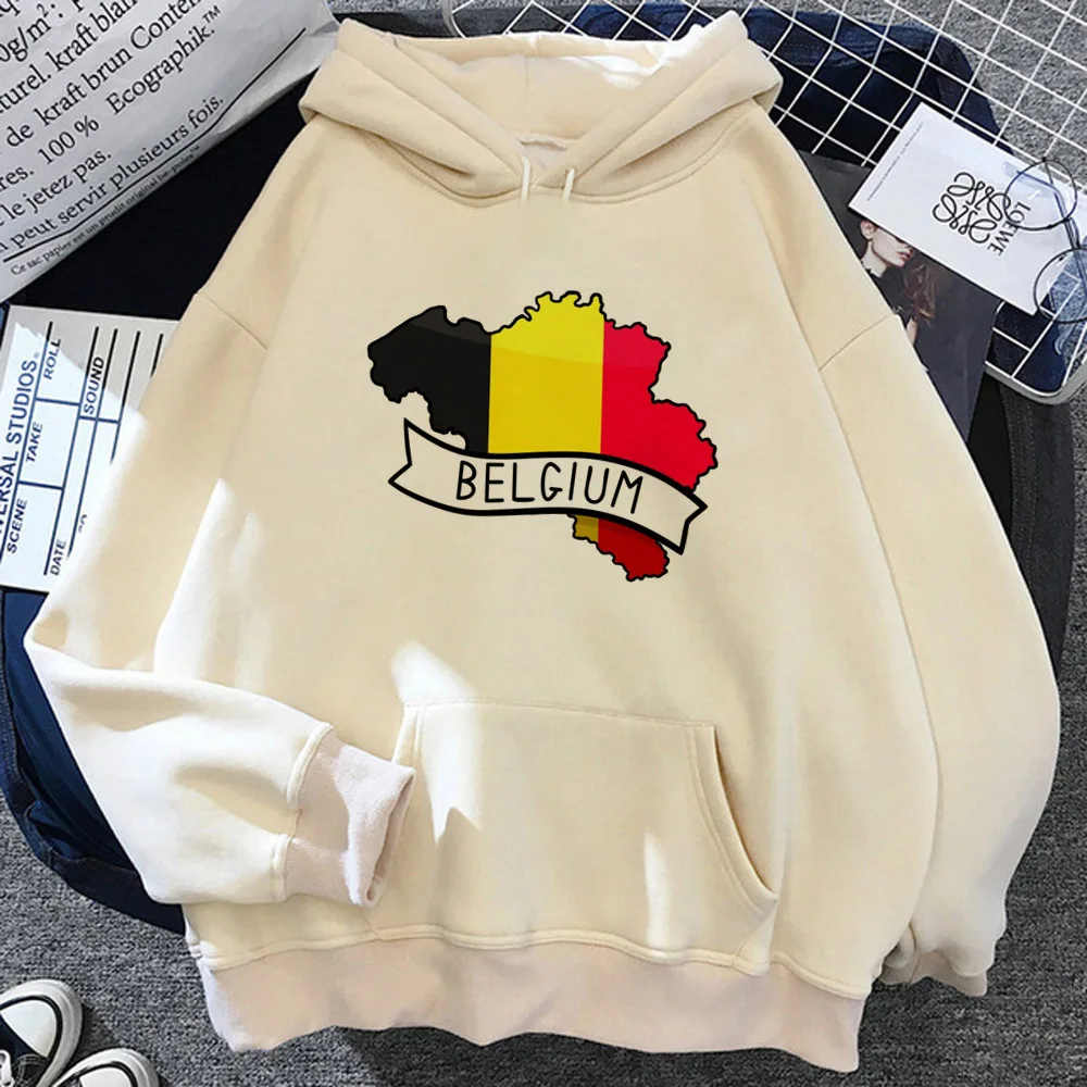 

Belgium hoodies women harajuku graphic Kawaii streetwear Pullover female graphic pulls