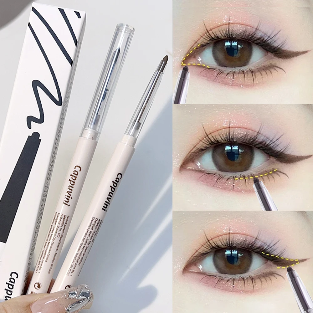 Eyeliner waterproof 256, stylo gel effet ver à soie, durable, séchage rapide, lisse, brun fumé, yeux de chat, crayon, maquillage coréen