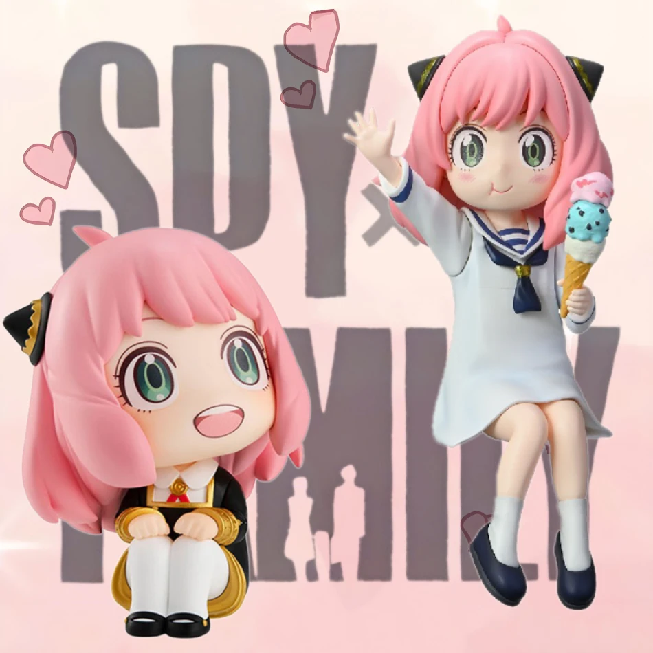 Anime SPY×FAMILY Nette Q Version Anya Mädchen Action Figur Modell Statue Kawaii Sammlung Ornamente Modell Desktop Dekoration Spielzeug