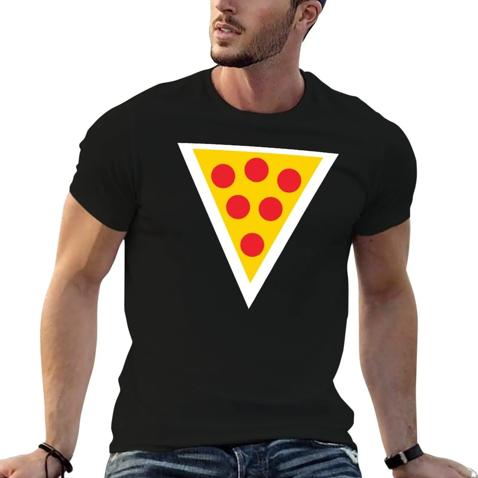 Pizza Man Nick Diesslin Pizza Slice T-Shirt blue archive oversized men tshirt