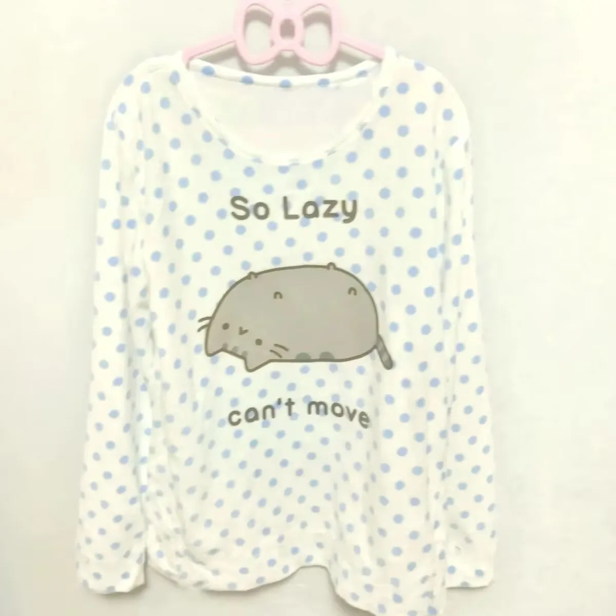 

Japanese Cartoon Polka Dots Loose T-shirt Casual Aesthetic Kawaii Cartoon Y2k Tops Women Autumn Sweet Harajuku Grunge Tees